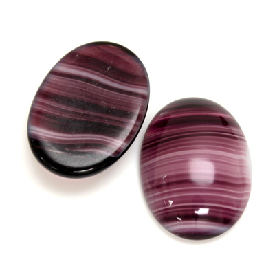 Glass Medium Dome Cabochon - Oval 25x18MM PORPHYR AMETHYST