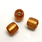 Plastic Bead - Bronze Lined Veggie Color Smooth Pony 11x12MM MATTE TOPAZ