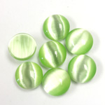 Fiber-Optic Cabochon - Round 11MM CAT'S EYE LT GREEN