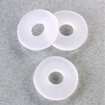 Plastic Bead - Smooth Round Donut 20MM MATTE CRYSTAL