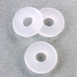 Plastic Bead - Smooth Round Donut 20MM MATTE CRYSTAL