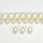 Glass Pendant Pearl Drop 8x6MM MATTE WHITE