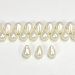 Glass Pendant Pearl Drop 8x6MM MATTE WHITE