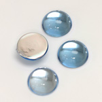 Plastic Flat Back Foiled Cabochon - Round 13MM LT SAPPHIRE