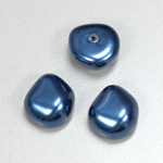 Glass Cabochon Baroque Top Pearl - Potato 18x16MM NAVY