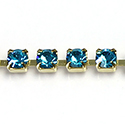 Preciosa MAXIMA Crystal Rhinestone Cup Chain - SS16 BLUE ZIRCON-RAW