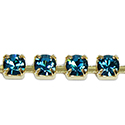 Preciosa MAXIMA Crystal Rhinestone Cup Chain - SS16 INDICOLITE-GOLD