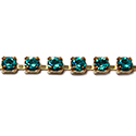 Preciosa MAXIMA Crystal Rhinestone Cup Chain - PP18 (SS8.5) BLUE ZIRCON-RAW