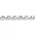 Preciosa MAXIMA Crystal Rhinestone Cup Chain - PP18 (SS8.5) CRYSTAL-SILVER