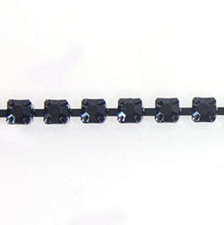 Preciosa MAXIMA Crystal Rhinestone Cup Chain - PP18 (SS8.5) JET-BLACK
