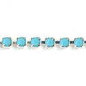Preciosa MAXIMA Crystal Rhinestone Cup Chain - PP18 (SS8.5) TURQUOISE-SILVER