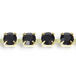 Preciosa MAXIMA Crystal Rhinestone Cup Chain - SS18 JET-RAW