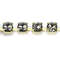 Preciosa MAXIMA Crystal Rhinestone Cup Chain - SS18 BLACK DIAMOND-RAW