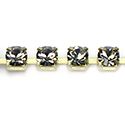 Preciosa MAXIMA Crystal Rhinestone Cup Chain - SS18 BLACK DIAMOND-RAW