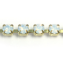 Preciosa MAXIMA Crystal Rhinestone Cup Chain - SS18 WHITE OPAL-RAW