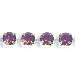 Preciosa MAXIMA Crystal Rhinestone Cup Chain - SS19 AMETHYST OPAL-SILVER