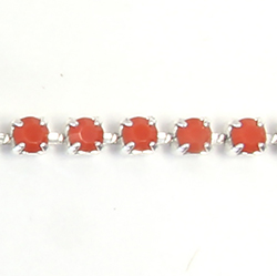 Preciosa MAXIMA Crystal Rhinestone Cup Chain - PP24 (SS12) CORAL-SILVER
