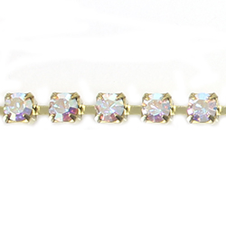 Preciosa MAXIMA Crystal Rhinestone Cup Chain - PP24 (SS12) CRYSTAL AB-RAW