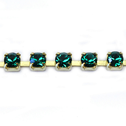 Preciosa MAXIMA Crystal Rhinestone Cup Chain - PP24 (SS12) EMERALD-RAW