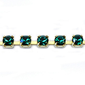 Preciosa MAXIMA Crystal Rhinestone Cup Chain - PP24 (SS12) EMERALD-RAW