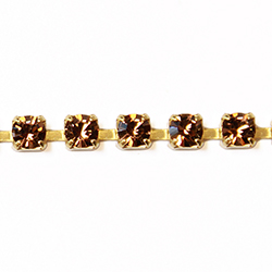 Preciosa MAXIMA Crystal Rhinestone Cup Chain - PP24 (SS12) SMOKE TOPAZ-RAW