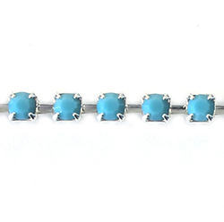 Preciosa MAXIMA Crystal Rhinestone Cup Chain - PP24 (SS12) TURQUOISE-SILVER
