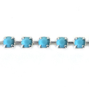 Preciosa MAXIMA Crystal Rhinestone Cup Chain - PP24 (SS12) TURQUOISE-SILVER