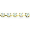 Preciosa MAXIMA Crystal Rhinestone Cup Chain - PP24 (SS12) WHITE OPAL-GOLD