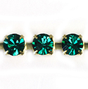 Preciosa MAXIMA Crystal Rhinestone Cup Chain - SS29 EMERALD-RAW