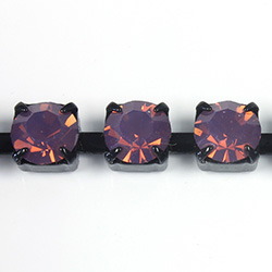 Preciosa MAXIMA Crystal Rhinestone Cup Chain - SS29 AMETHYST OPAL-BLACK