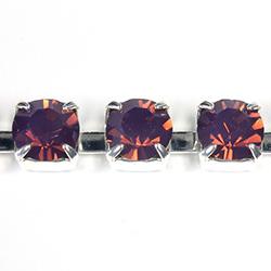 Preciosa MAXIMA Crystal Rhinestone Cup Chain - SS29 AMETHYST OPAL-SILVER