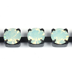 Preciosa MAXIMA Crystal Rhinestone Cup Chain - SS29 CHRYSOLITE OPAL-BLACK