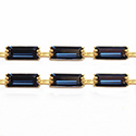 Preciosa Rhinestone Chain Fancy Shape Baguette 07x3MM DARK INDIGO-RAW
