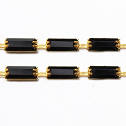 Preciosa Rhinestone Chain Fancy Shape Baguette 07x3MM JET-RAW