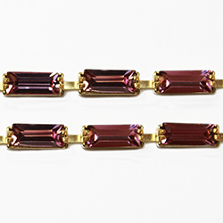 Preciosa Rhinestone Chain Fancy Shape Baguette 07x3MM LIGHT AMETHYST-RAW