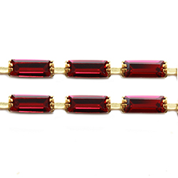 Preciosa Rhinestone Chain Fancy Shape Baguette 07x3MM SIAM-RAW