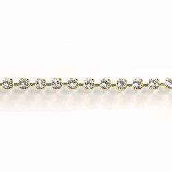 Preciosa MAXIMA Crystal Rhinestone Cup Chain - PP10 (SS4.5) CRYSTAL-GOLD