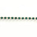 Preciosa MAXIMA Crystal Rhinestone Cup Chain - PP10 (SS4.5) EMERALD-RAW