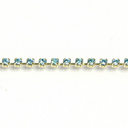 Preciosa MAXIMA Crystal Rhinestone Cup Chain - PP10 (SS4.5) AQUA BOHEMICA-RAW