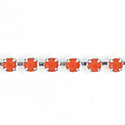 Preciosa MAXIMA Crystal Rhinestone Cup Chain - PP18 (SS8.5) CORAL-SILVER