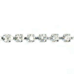 Preciosa MAXIMA Crystal Rhinestone Cup Chain - PP18 (SS8.5) CRYSTAL-SILVER
