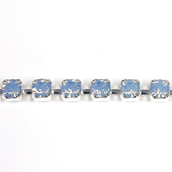 Preciosa MAXIMA Crystal Rhinestone Cup Chain - PP18 (SS8.5) LT SAPPHIRE OPAL-SILVER