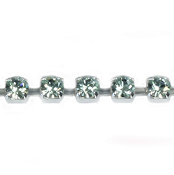 Preciosa MAXIMA Crystal Rhinestone Cup Chain - PP24 (SS12) CHRYSOLITE-SILVER
