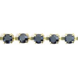 Preciosa MAXIMA Crystal Rhinestone Cup Chain - PP24 (SS12) HEMATITE-RAW