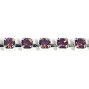 Preciosa MAXIMA Crystal Rhinestone Cup Chain - PP24 (SS12) AMETHYST OPAL-SILVER