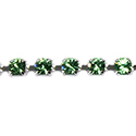 Preciosa MAXIMA Crystal Rhinestone Cup Chain - PP24 (SS12) PERIDOT-SILVER