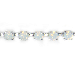 Preciosa MAXIMA Crystal Rhinestone Cup Chain - PP24 (SS12) WHITE OPAL-SILVER