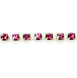 Preciosa Crystal Rhinestone Cup Chain - PP14 (SS6.5) FUCHSIA-RAW