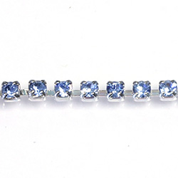 Preciosa Crystal Rhinestone Cup Chain - PP14 (SS6.5)  LIGHT SAPPHIRE-SILVER