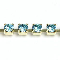 Preciosa Crystal Rhinestone Cup Chain - SS16 AQUA BOHEMICA-RAW